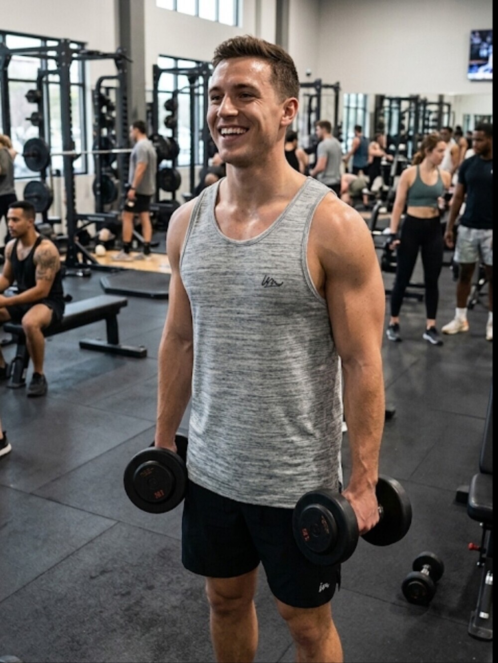 Imperial Motion Gray Heather Tank Top Large New